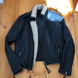 Joie leather shearling jacket